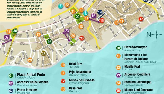 Mapa Casco Histórico Patrimonio de la Humanidad en Valparaíso